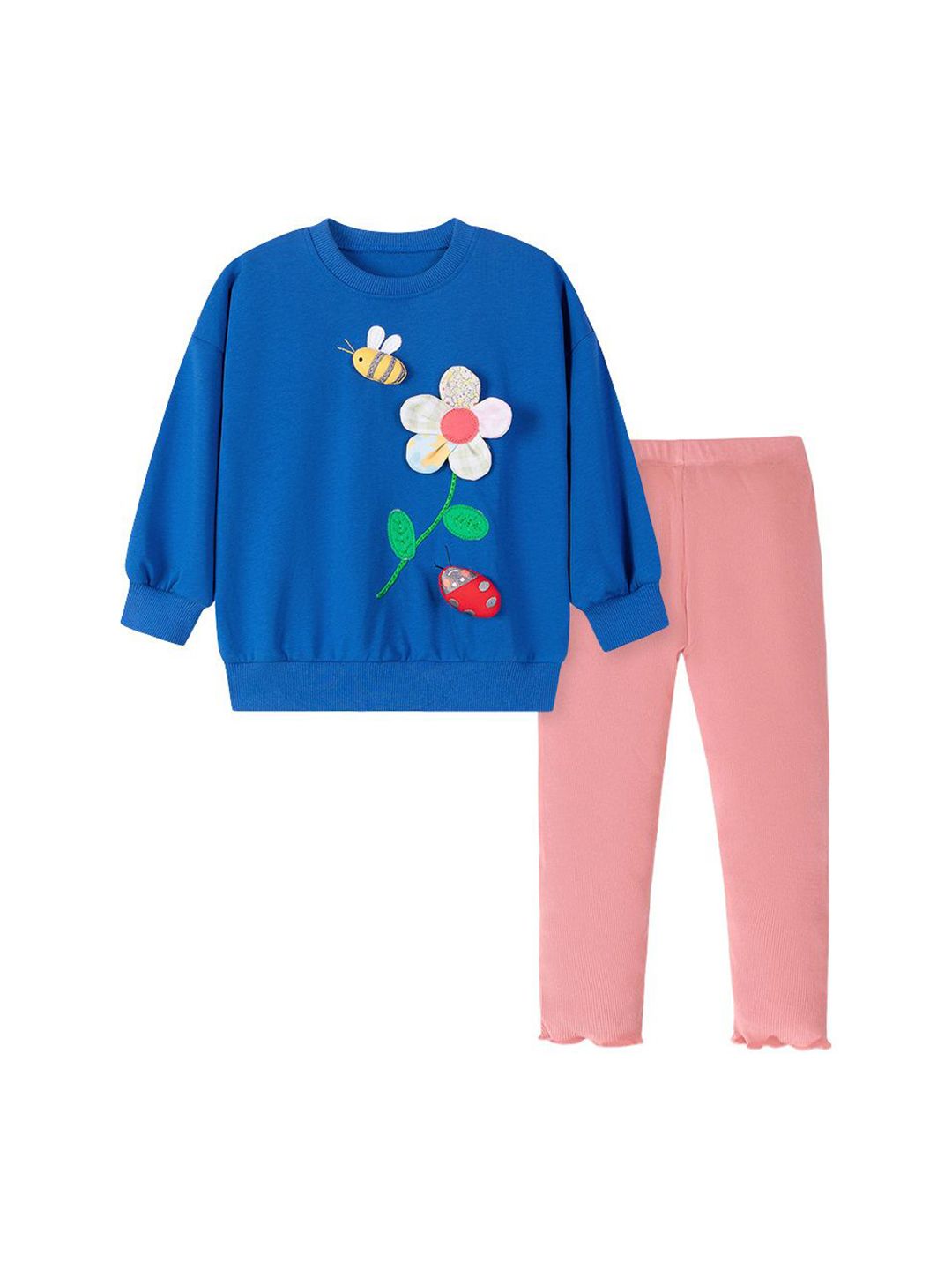 StyleCast x Revolte Girls Self Design Long Sleeves Sweatshirt With Trousers