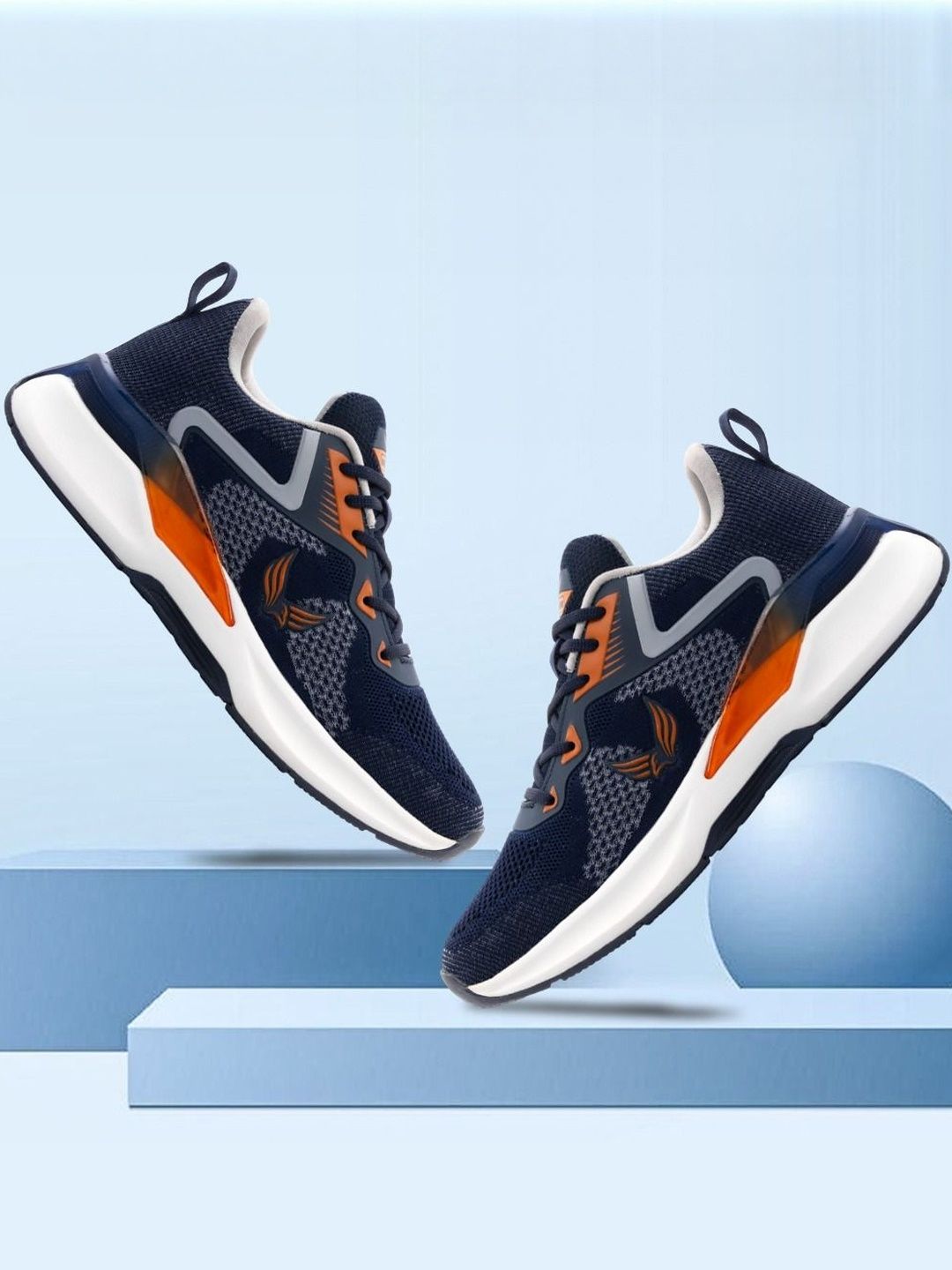 BERSACHE Men Blue Mesh Running Shoes