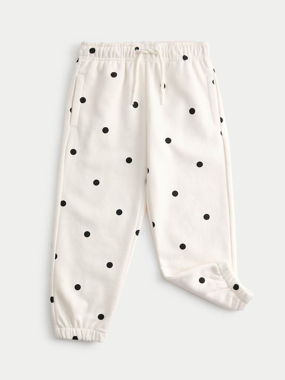 Marks & Spencer Girls Polka Dot Printed Mid-Rise Joggers Track Pants