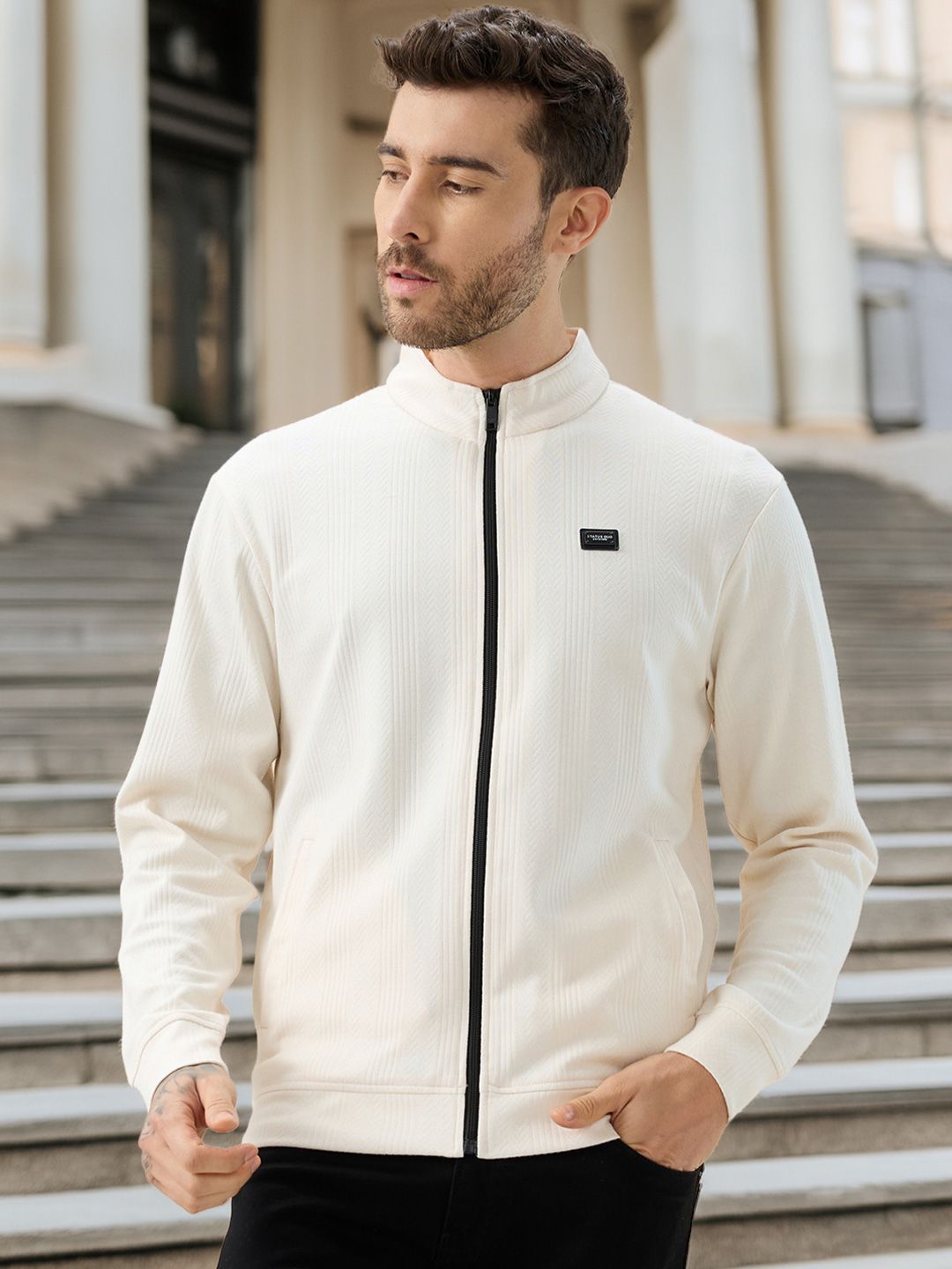 Status Quo Men Textured Sweatshirt