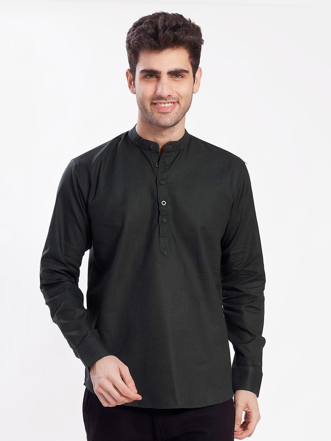 DIVISIVE Band Collar Straight Kurta