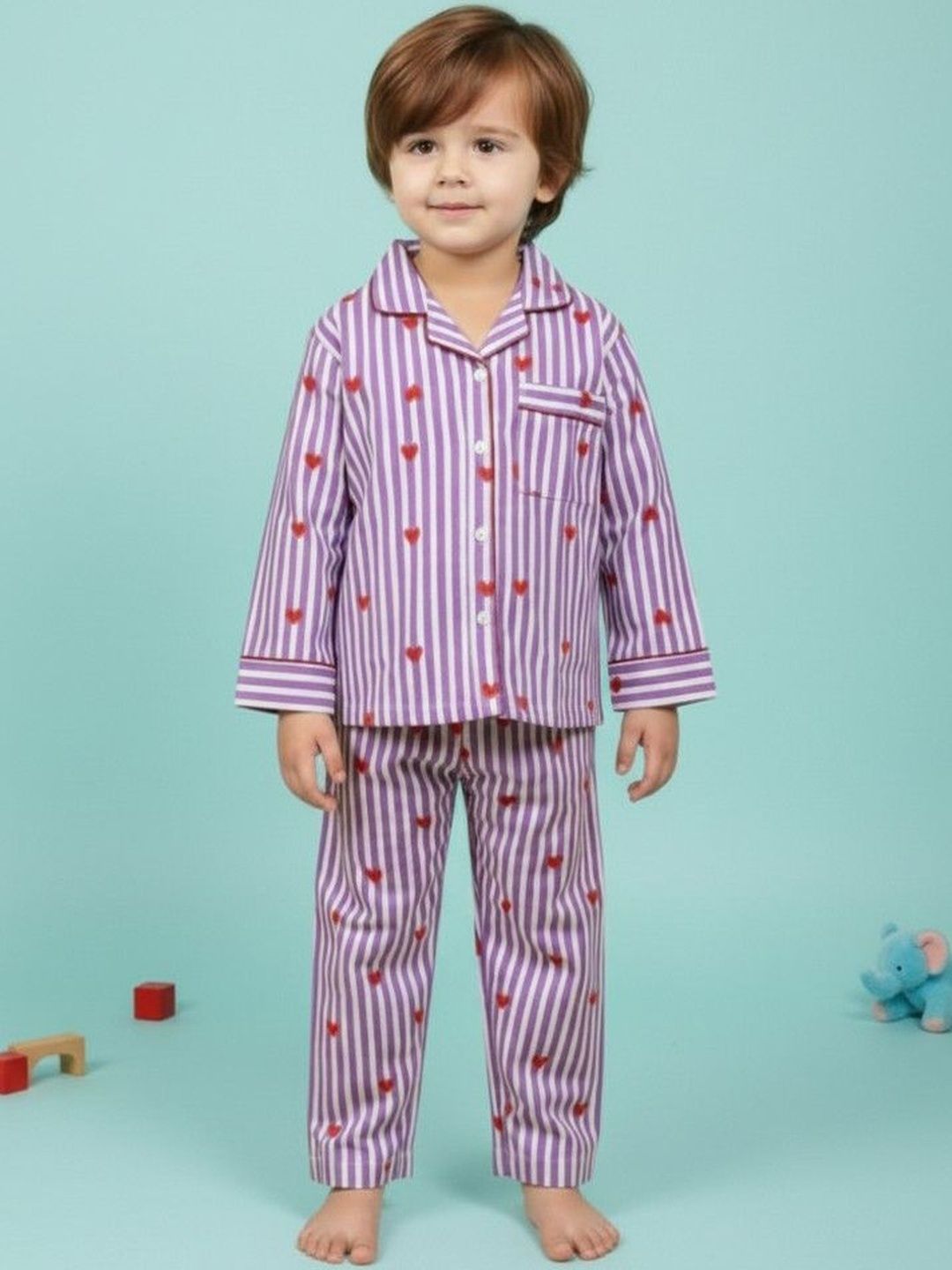 HERE&NOW Unisex Kids Printed Night suit