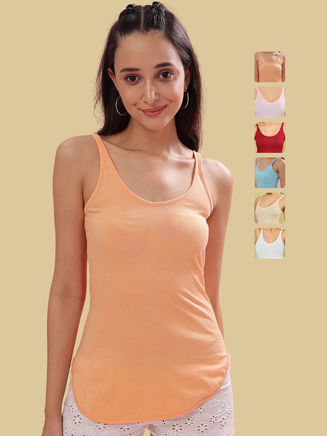 Dollar Missy Women Pack of 6 Cotton Camisole