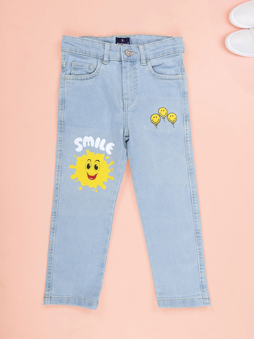 KiddoPanti Boys Regular Fit Mid-Rise Printed Stretchable Jeans