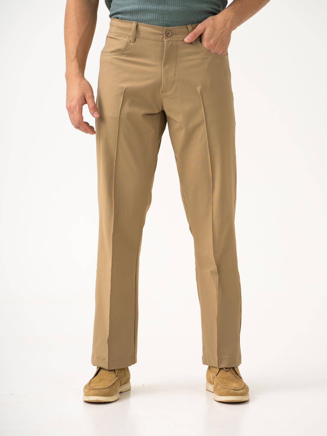 Buy The Pant Project Men Pecan Khaki Korean Relaxed-Fit Pintuck
