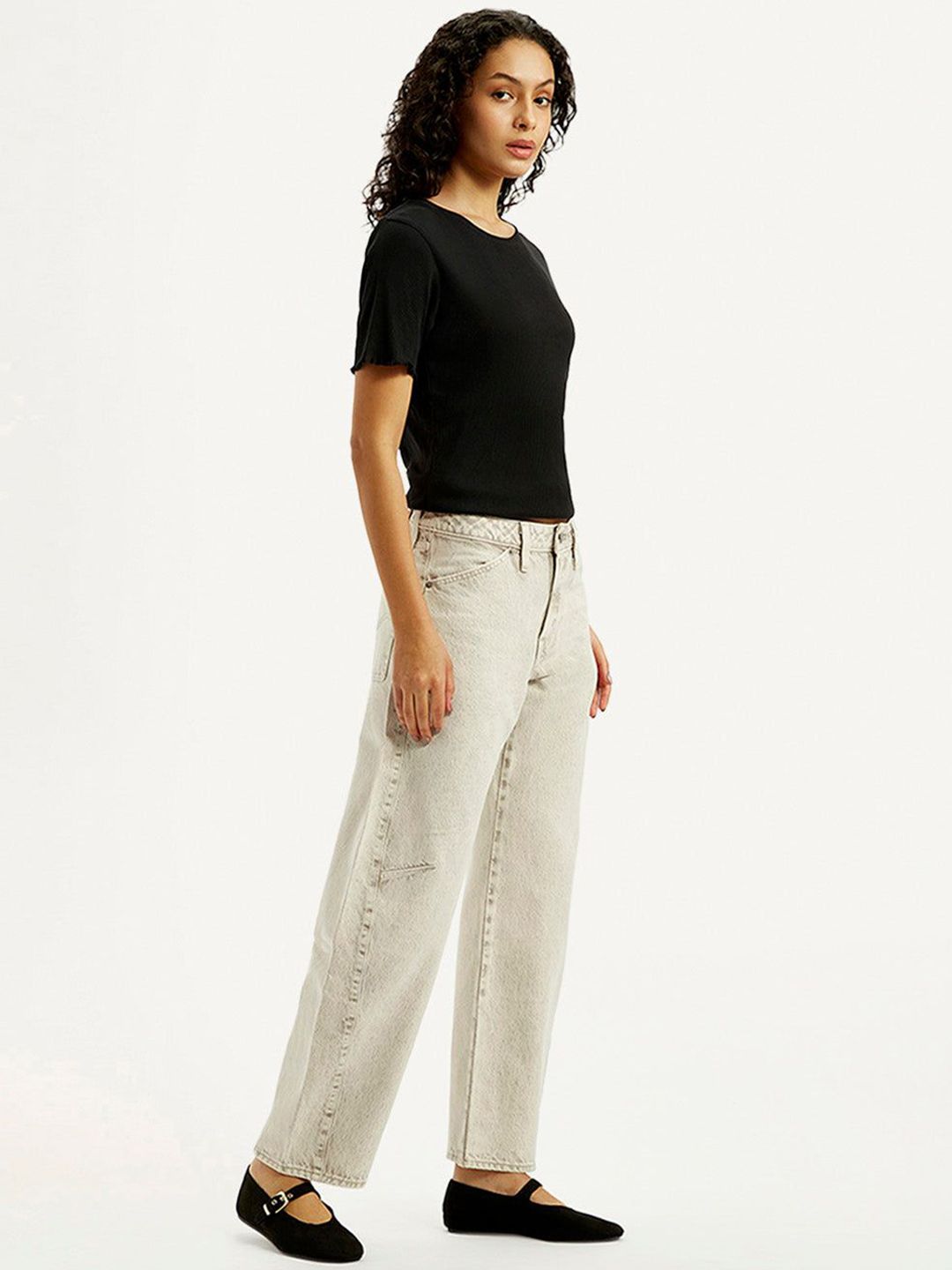 Blue Barrel Loose Fit Mid Rise Jeans