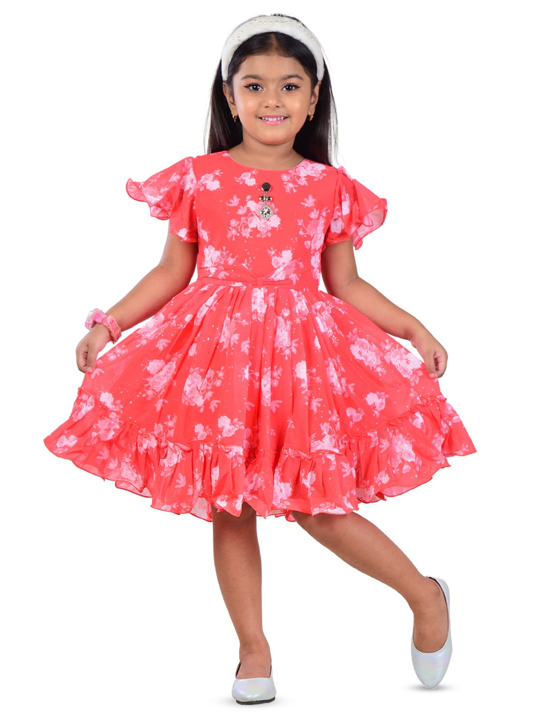 WORTON FASHION Girls Orange Dresses