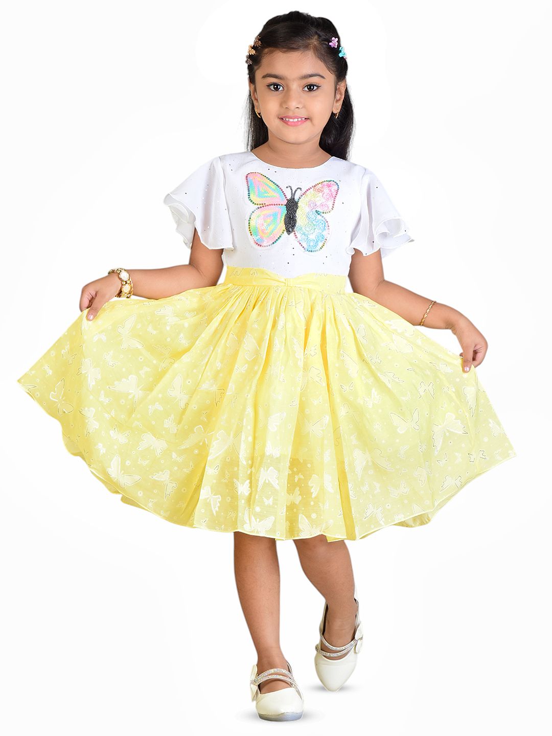 WORTON FASHION Girls Yellow Dresses