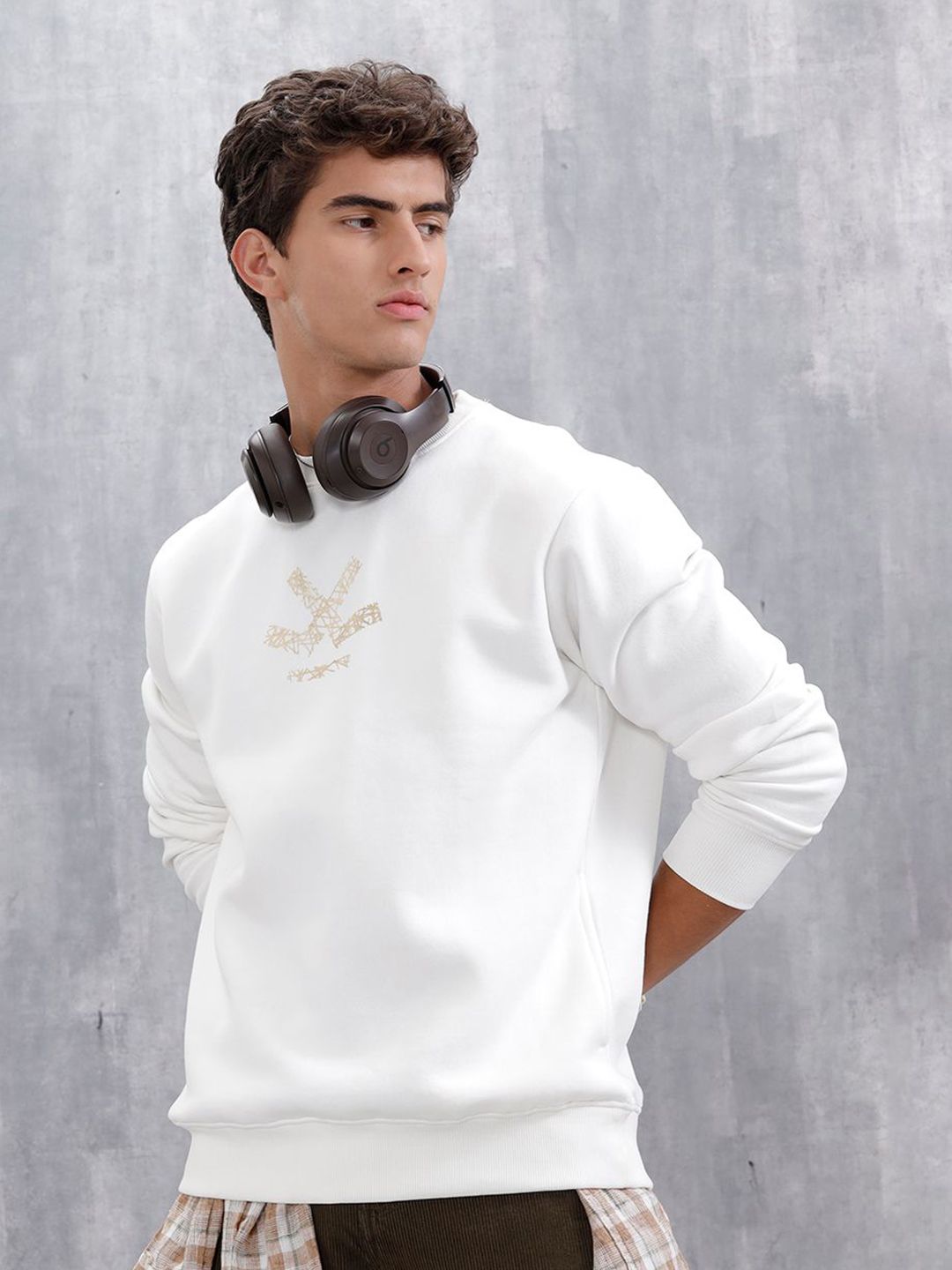 WROGN Men Graphic Printed Round Neck Sweatshirt