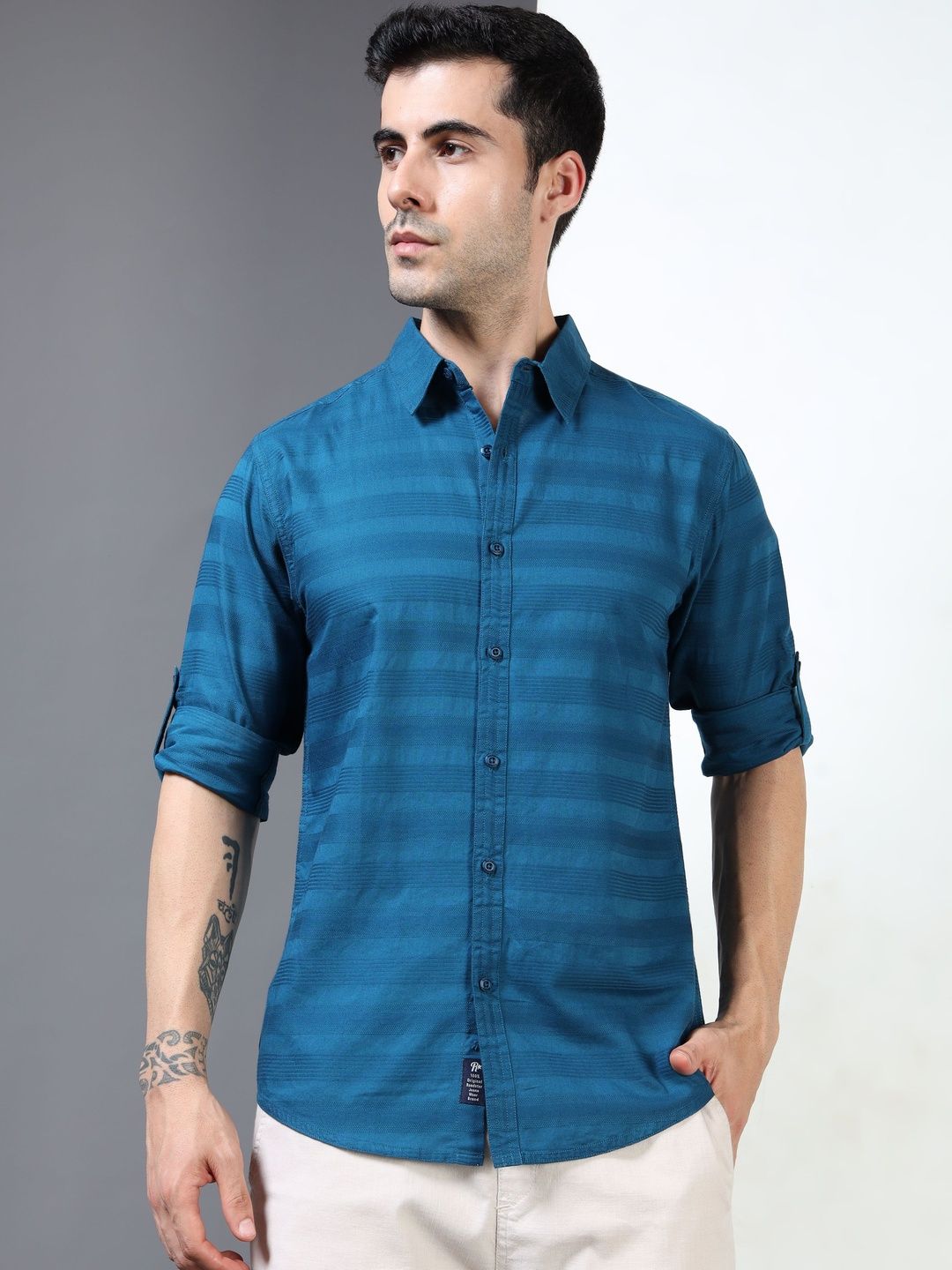 Roadster Men Horizontal Stripes Casual Shirt