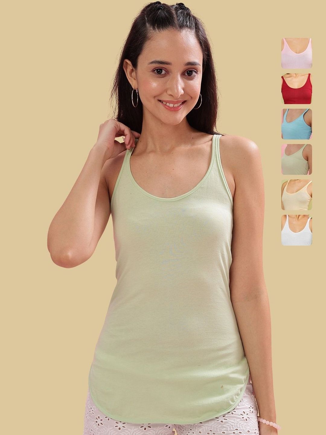 Dollar Missy Women Pack of 6 Cotton Camisole