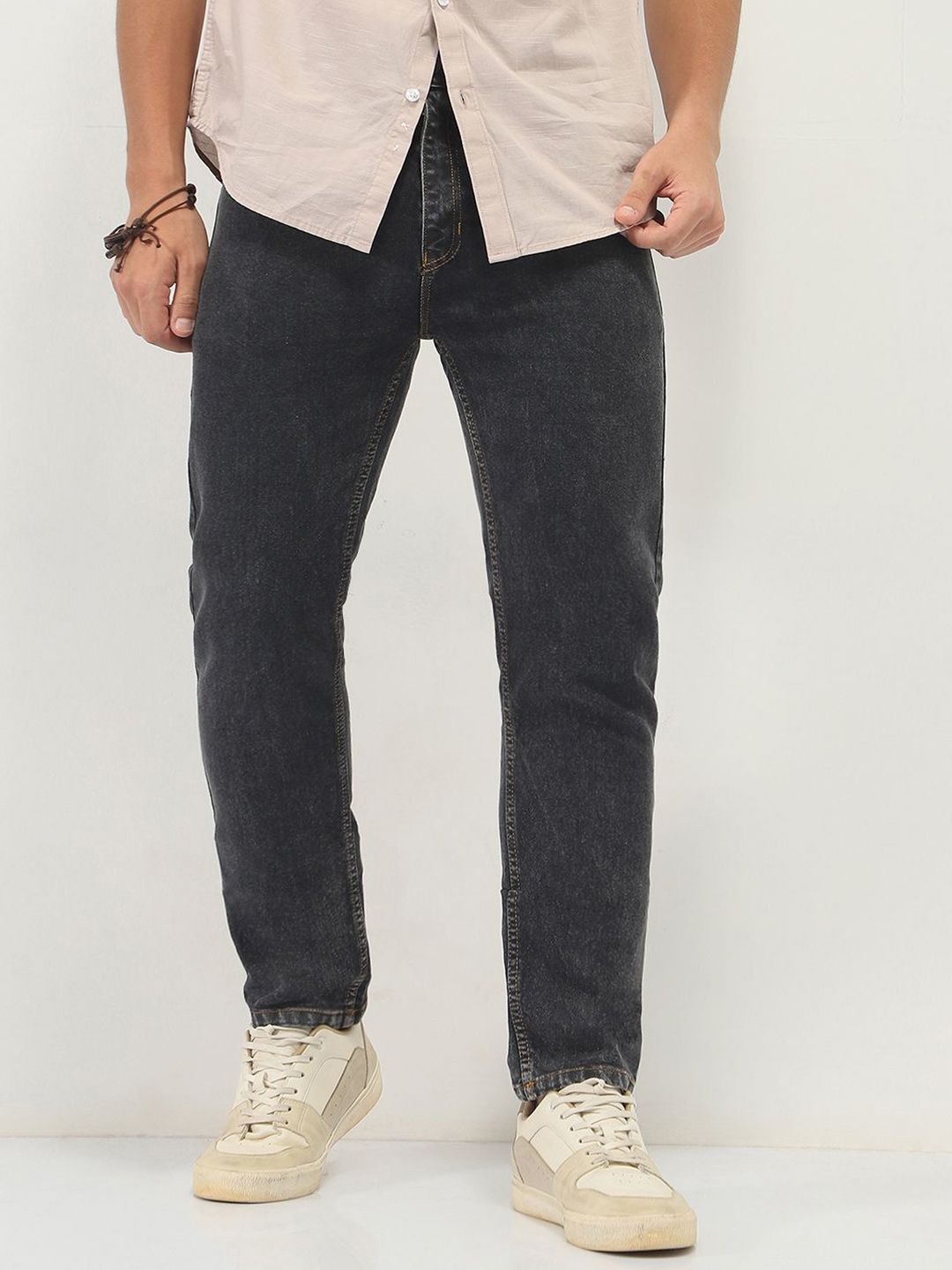 Urbano Fashion Men Slim Fit Mid-Rise Heavy Fade Stretchable Jeans