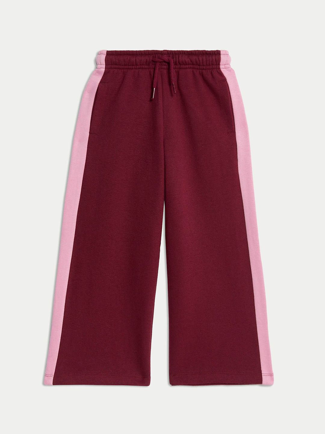 Marks & Spencer Marks & Spencer Girls Side Striped Wide Leg Mid-Rise Track Pant