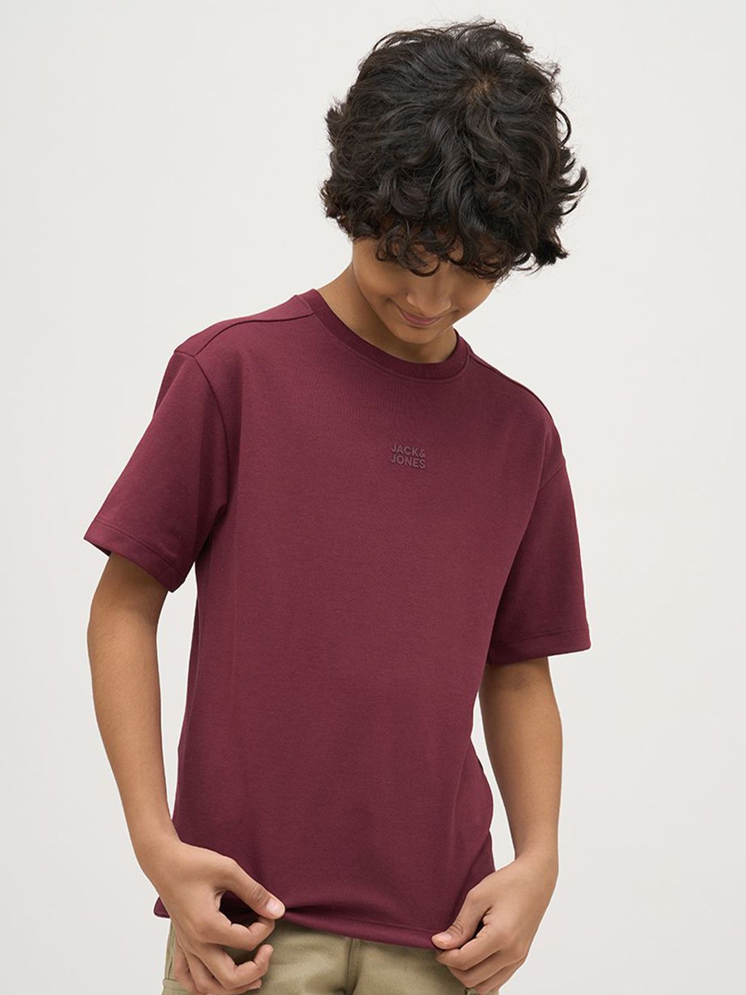 Jack & Jones Junior Jack & Jones Junior Boys Solid Round Neck Oversized T-shirt