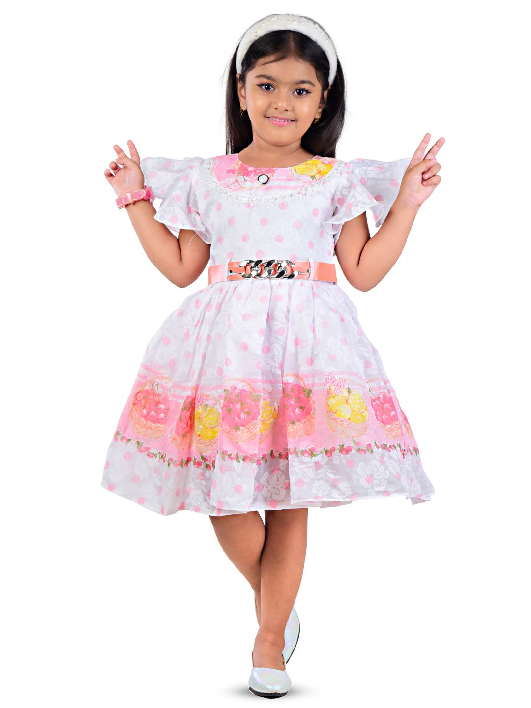 WORTON FASHION Girls Peach Dresses