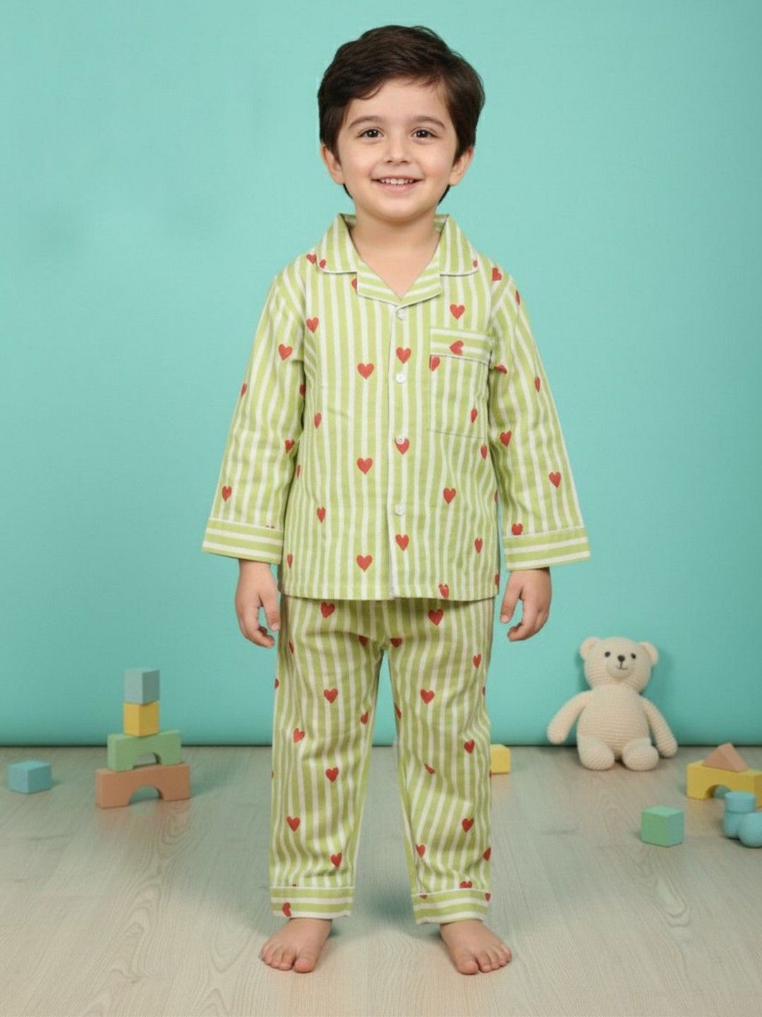 MASU LIVING Kids Graphic Printed Pure Cotton Shirt & Pyjamas Night suit