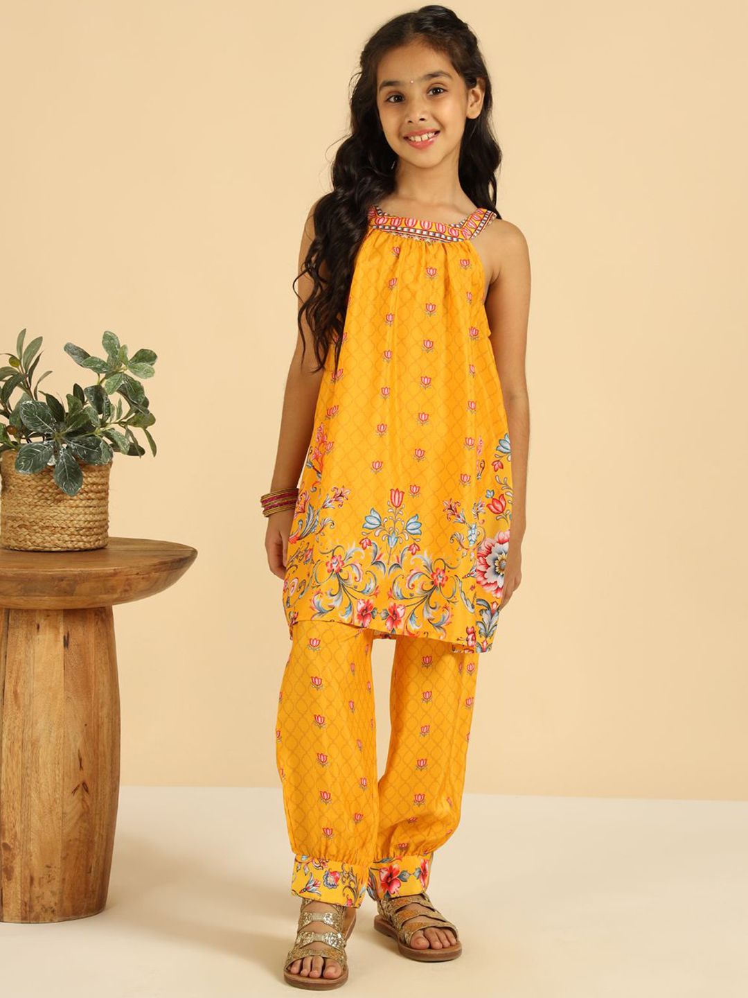 Buy ZIP ZAP ZOOP Girls Floral Printed Pure Cotton Top & Trousers