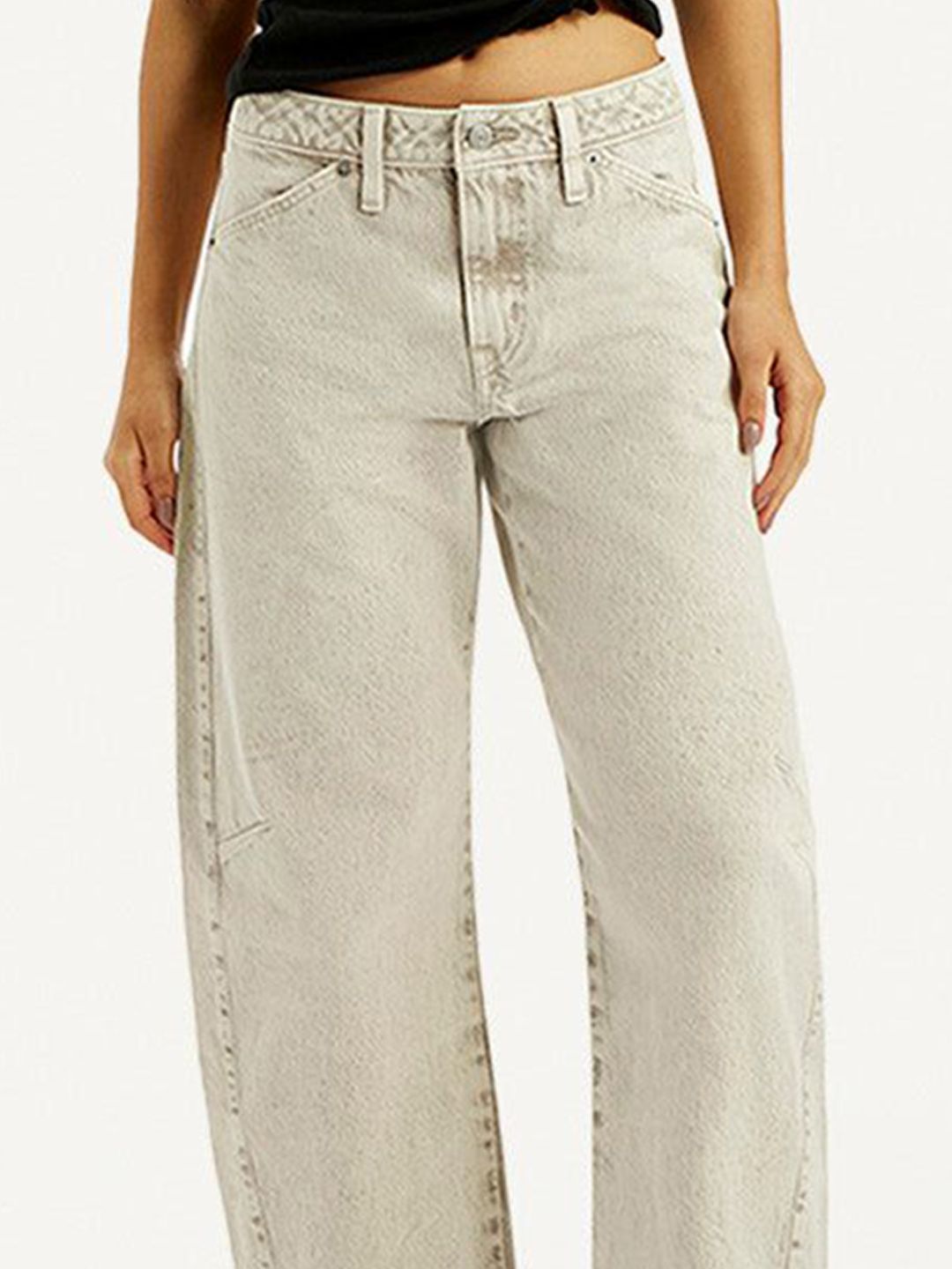 Blue Barrel Loose Fit Mid Rise Jeans
