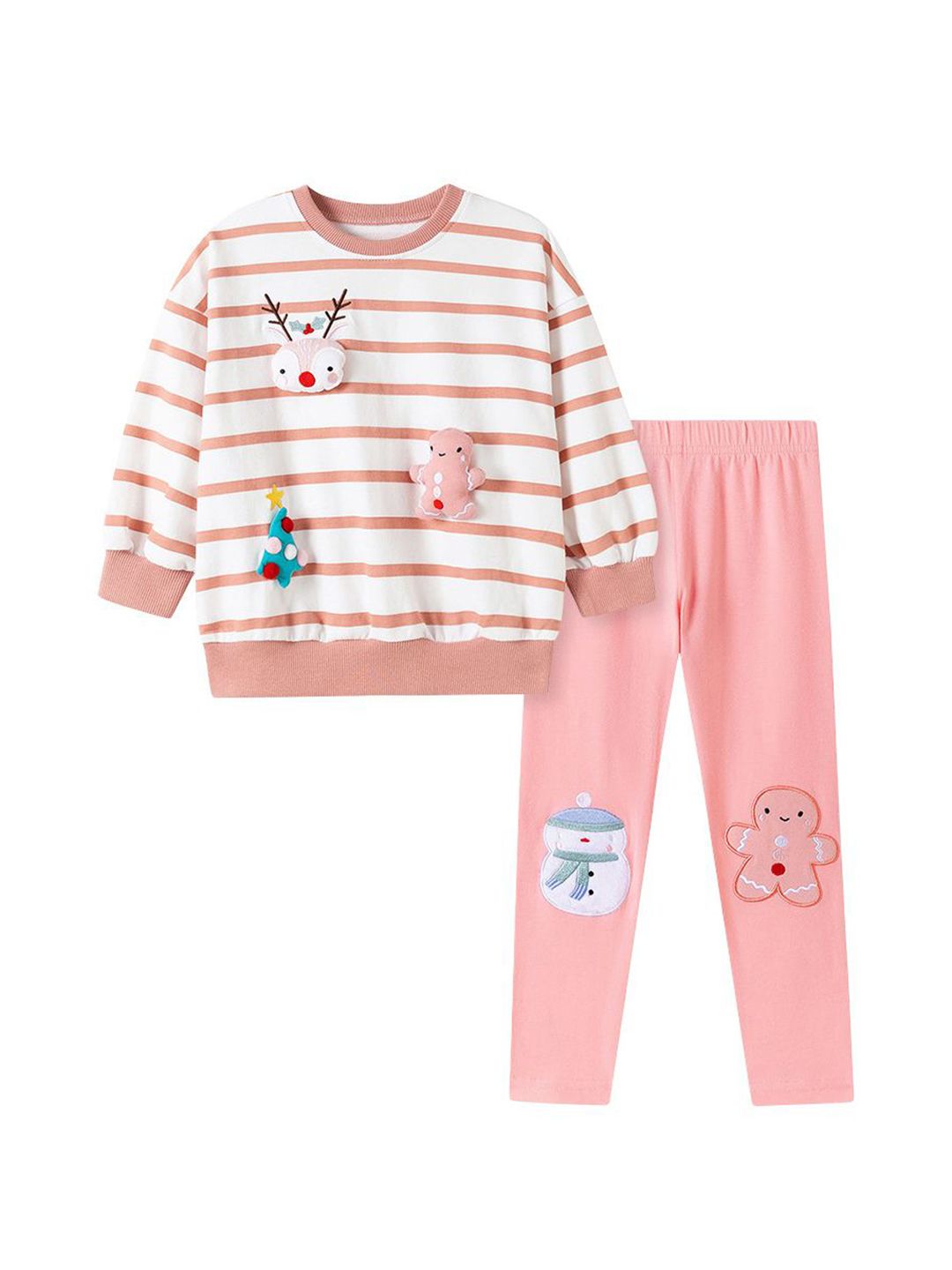 StyleCast x Revolte Girls Striped T-shirt and Trousers Clothing Set