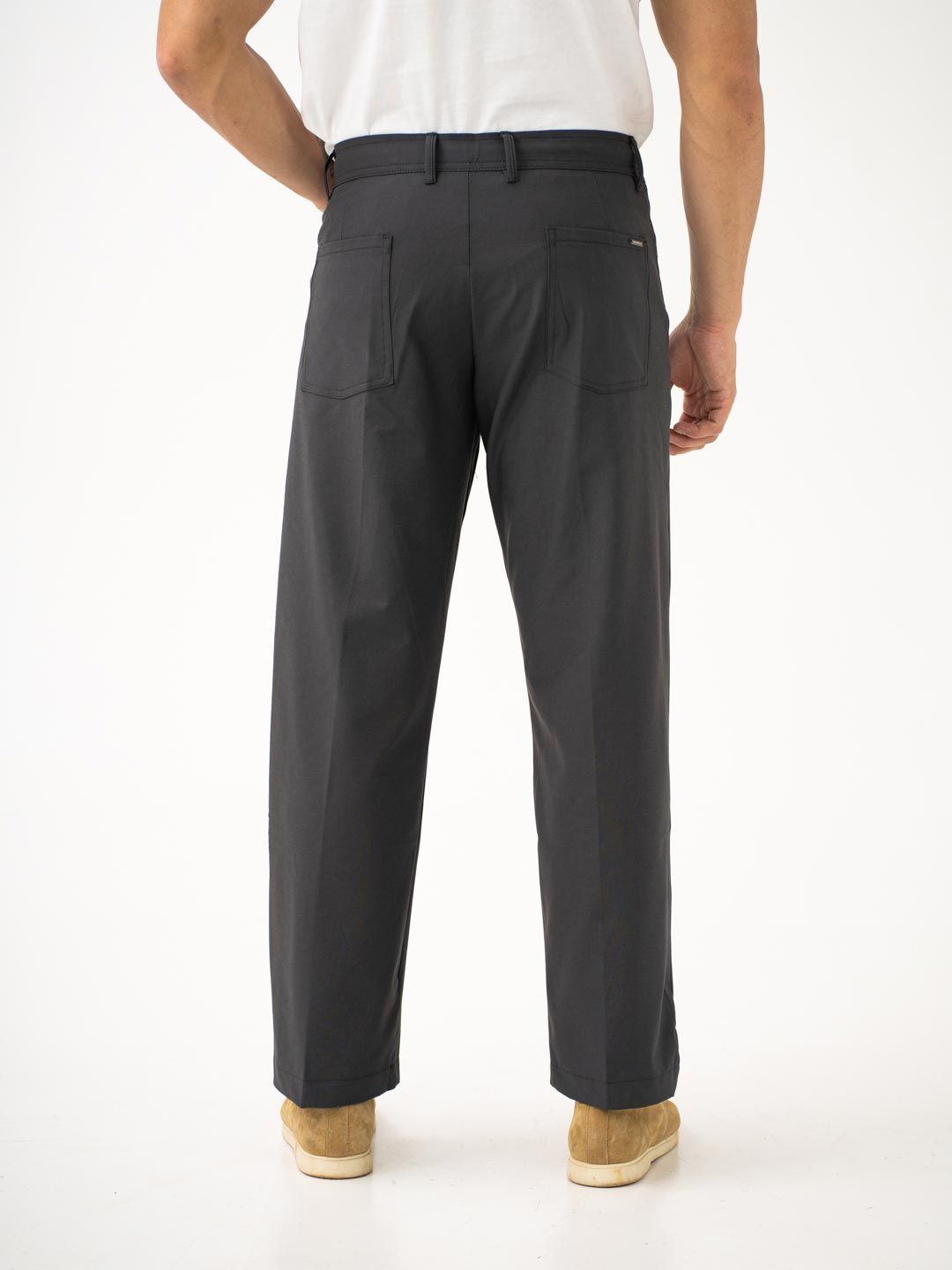 Buy The Pant Project Men Pewter Grey Korean Relaxed-Fit Pintuck