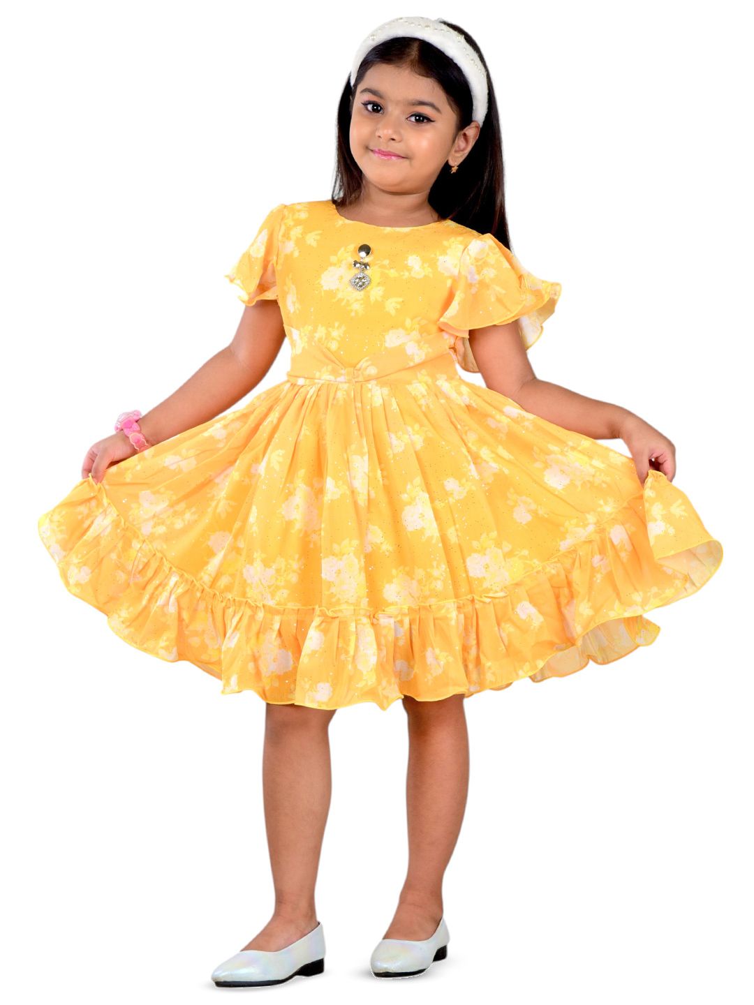 WORTON FASHION Girls Yellow Dresses