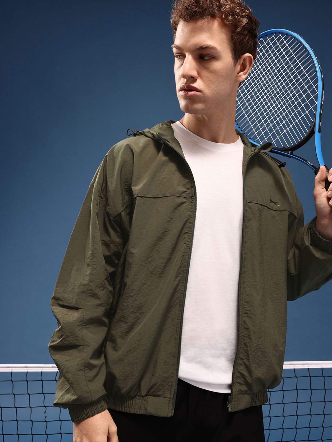 Slazenger Hooded Sporty Oversized Jacket