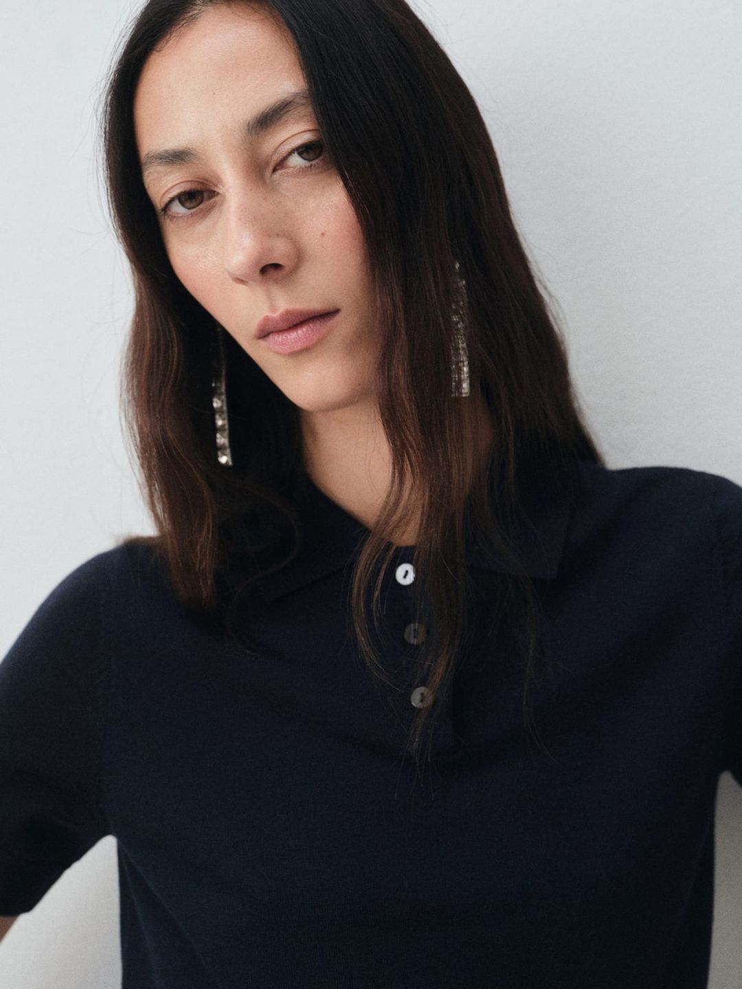 Pure Wool Polo Collar T-shirt