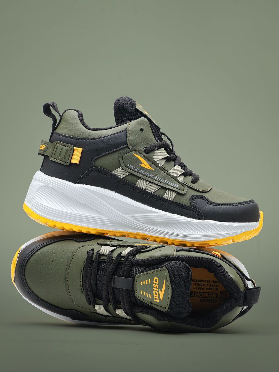 ASIAN ASIAN Adventure-41 Kids Non-Marking Mid-Top Lace-Ups Running Sports Shoes