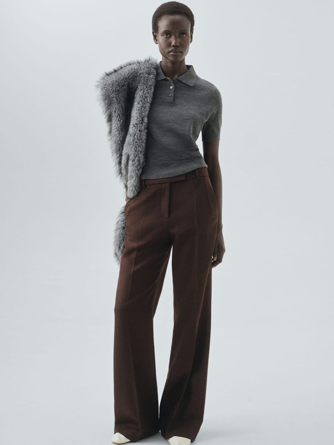 Pure Wool Polo Collar T-shirt