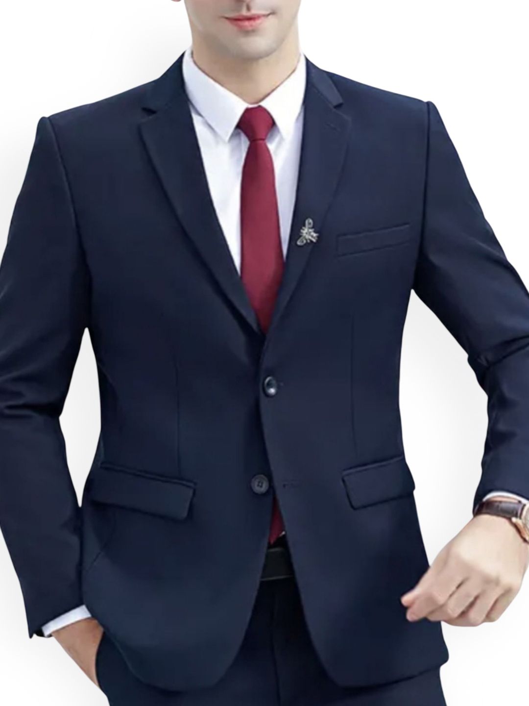 MAN BAZAR Men Notched Lapel Single Breasted Blazers
