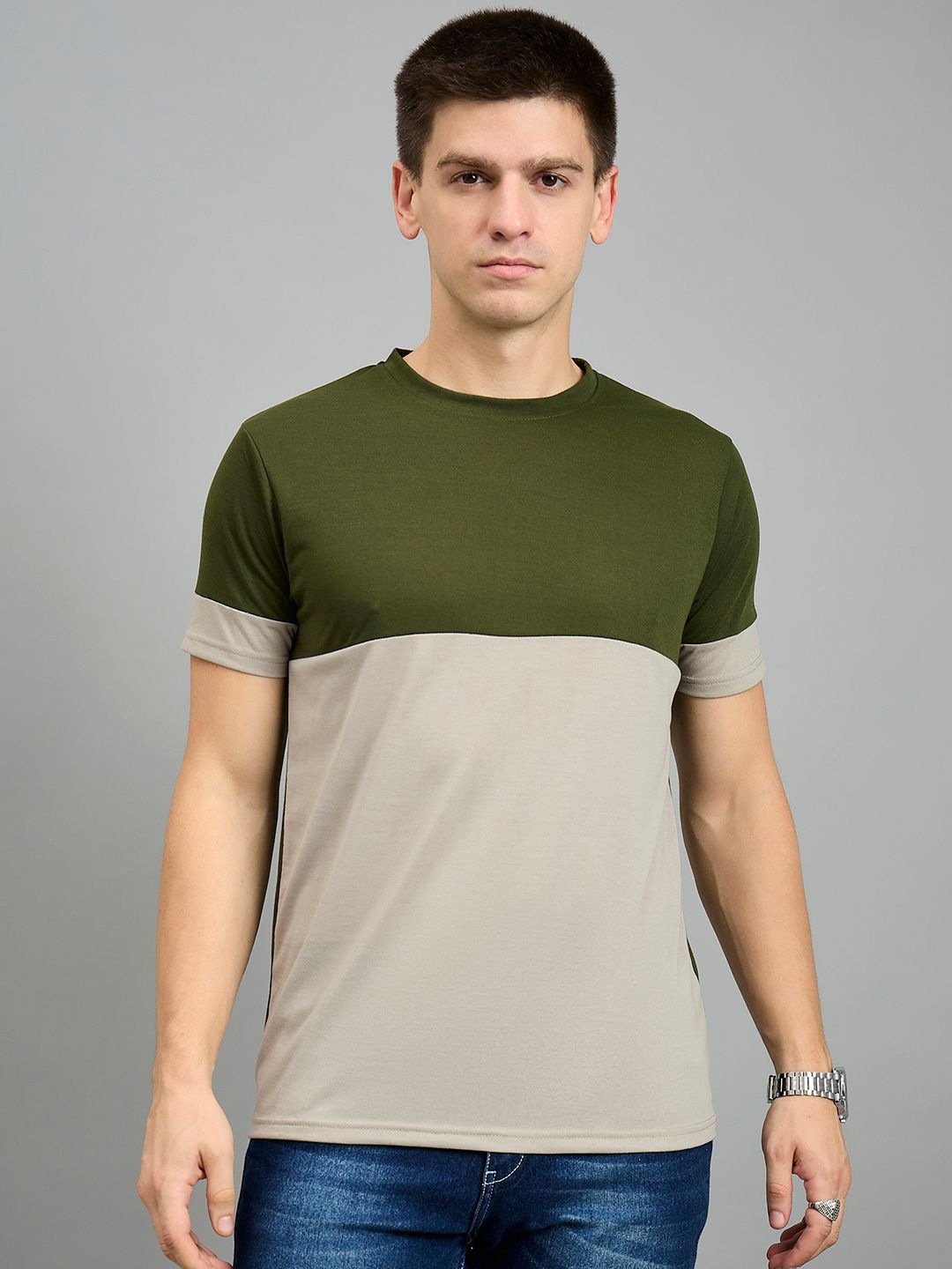bearbrother Men Colourblocked Anti Odour T-shirt