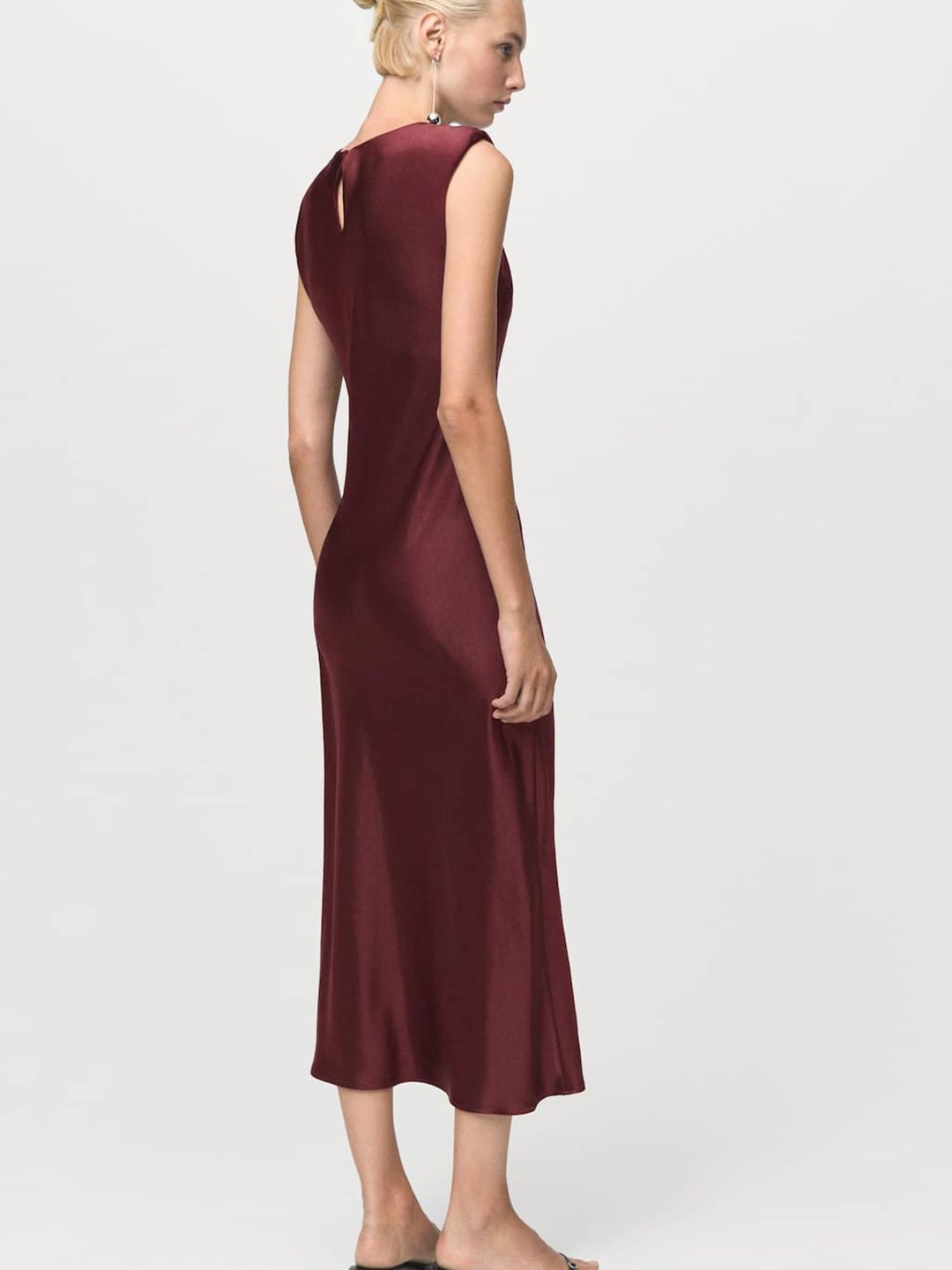 Satin A-Line Midi Dress