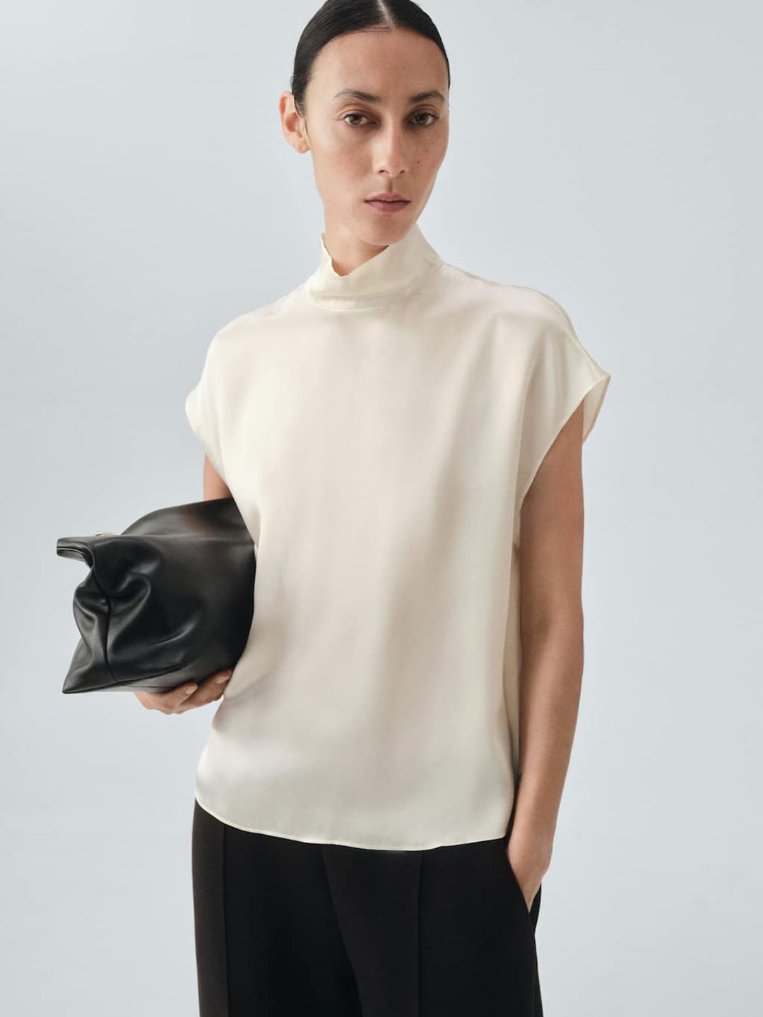 Extended Sleeves Pure Silk Top