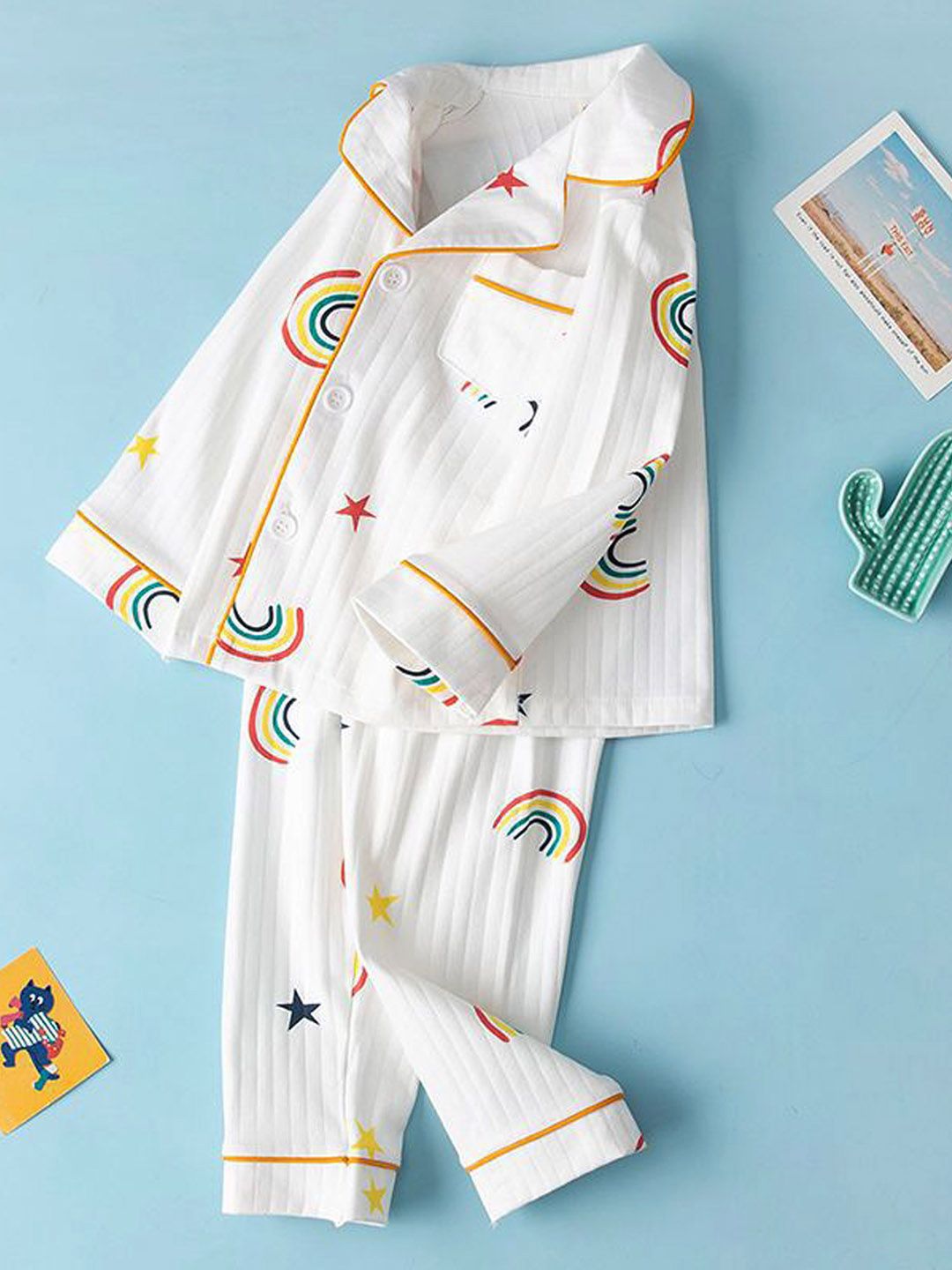 Little Surprise Box LLP Unisex Kids Graphic Printed Soft Cotton Night Suit