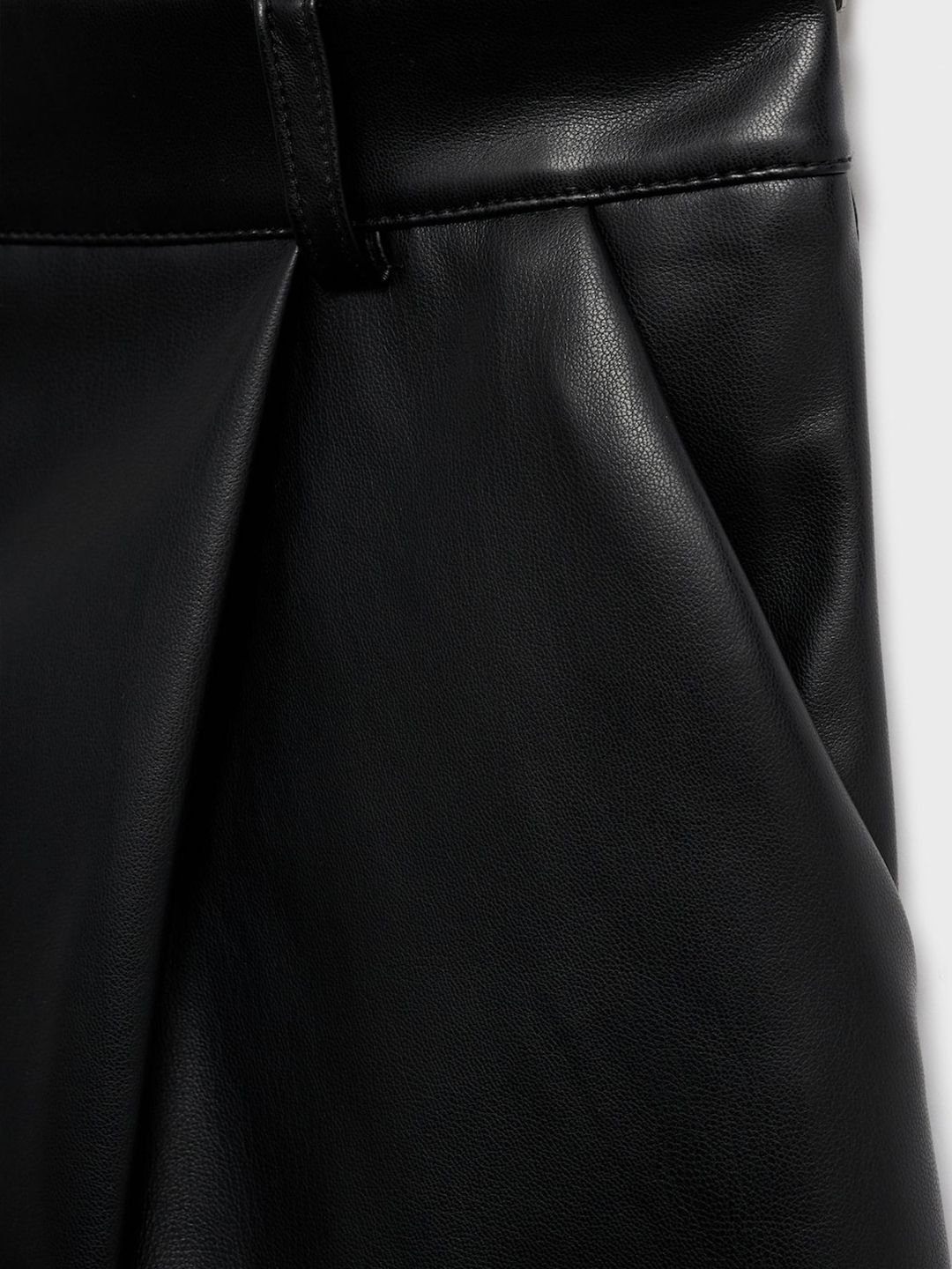 Faux Leather Pleated Shorts