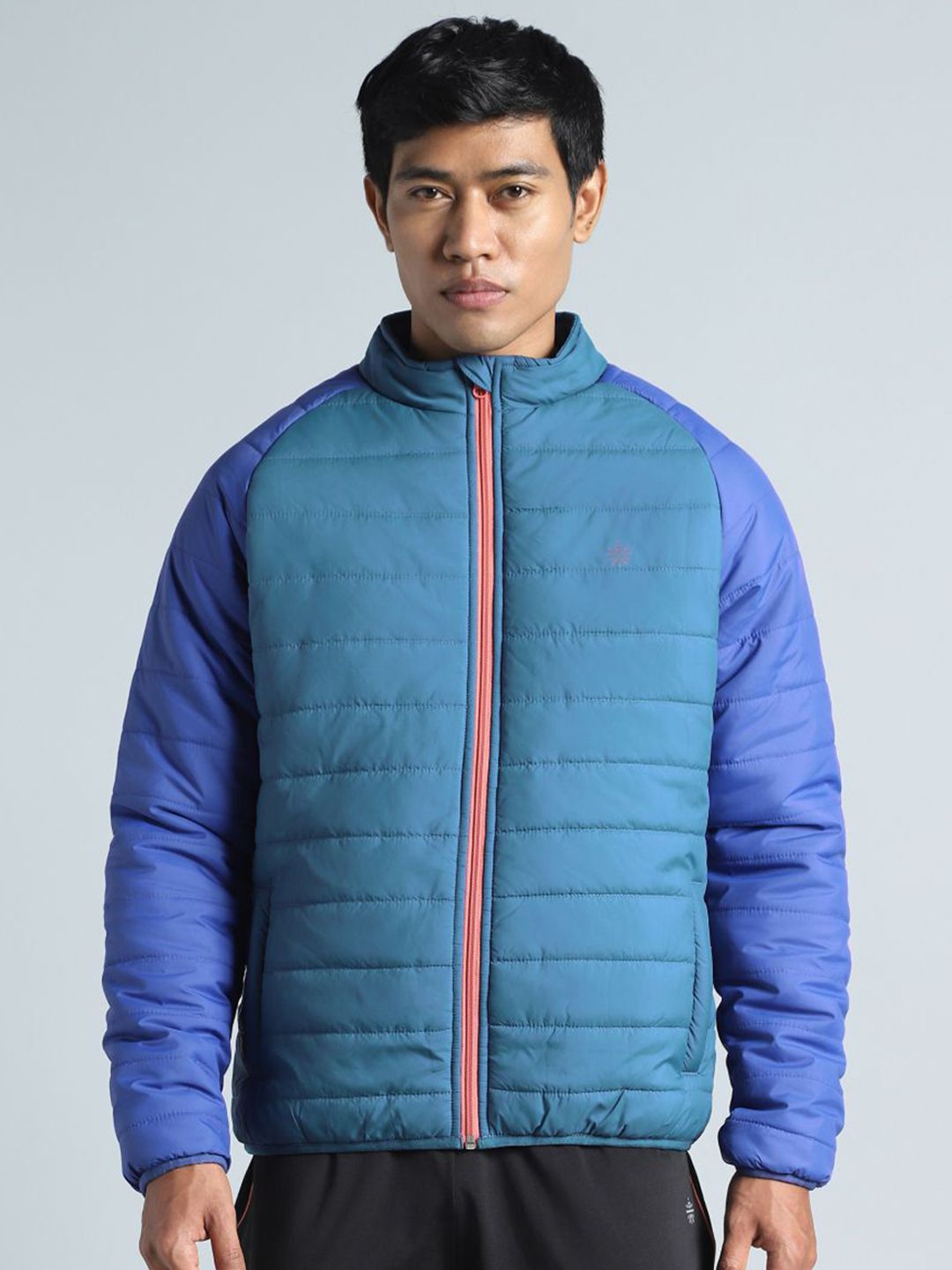 CULT Men Blue Colorblocked Puffer Jacket
