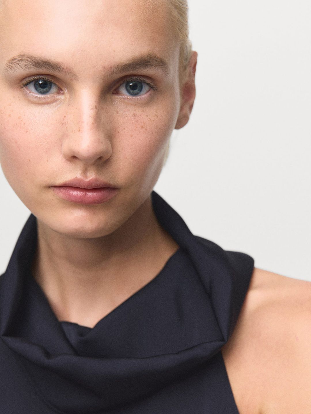 Cowl Neck A-Line Midi Dress