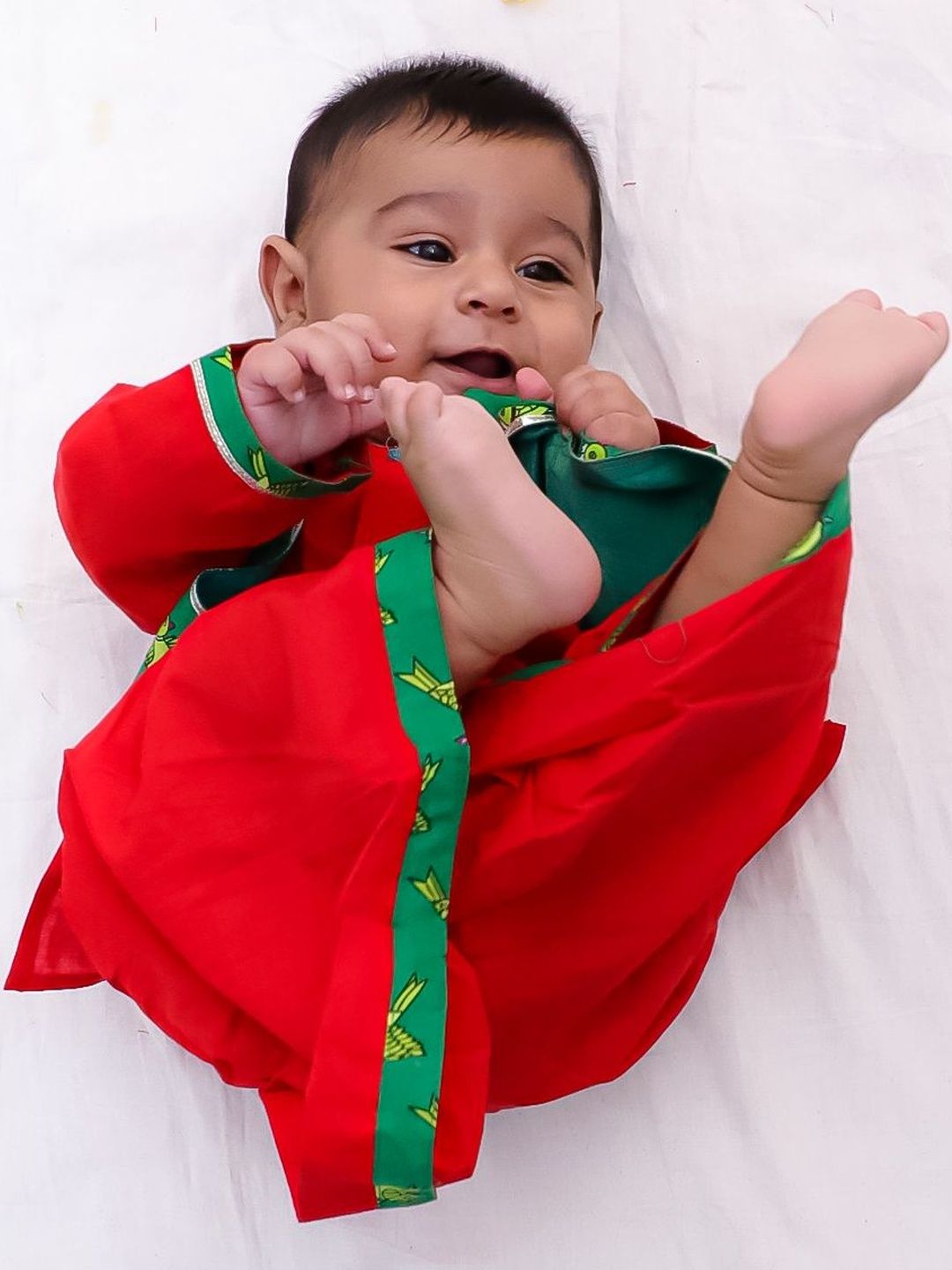 BownBee Boys Ethnic Motifs Colourblocked Pure Cotton Kurta with Dhoti Pants