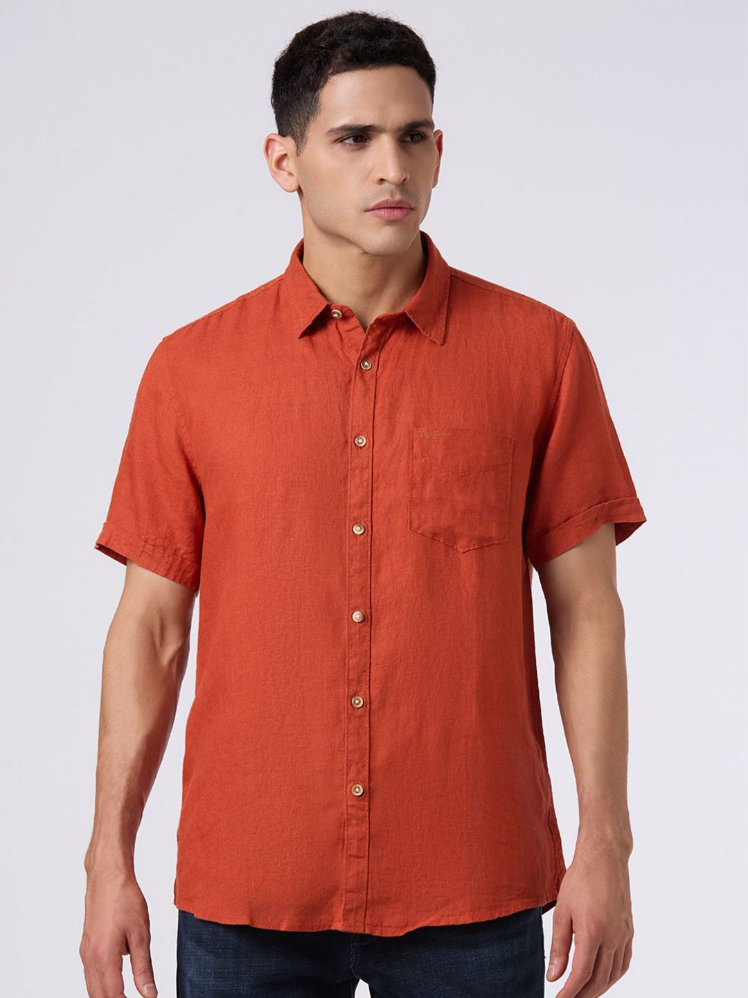 Pepe Jeans Pepe Jeans Men Solid Linen Shirts