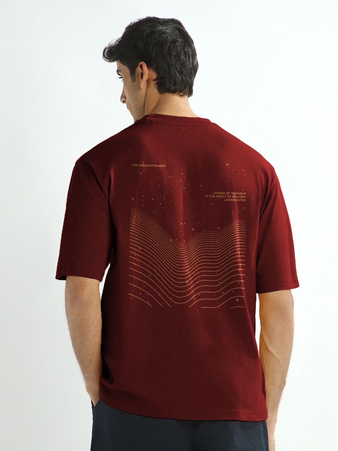 NOBERO Graphic Printed Drop-Shoulder Sleeves Pure Cotton Oversized T-shirt