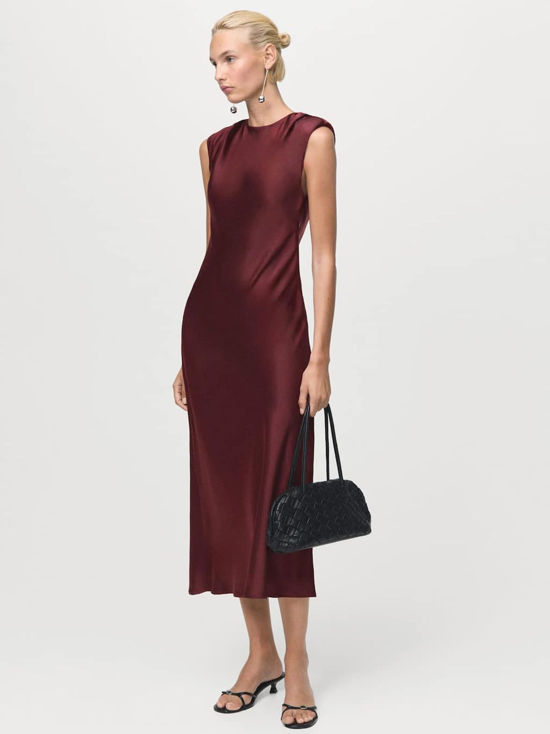 Satin A-Line Midi Dress