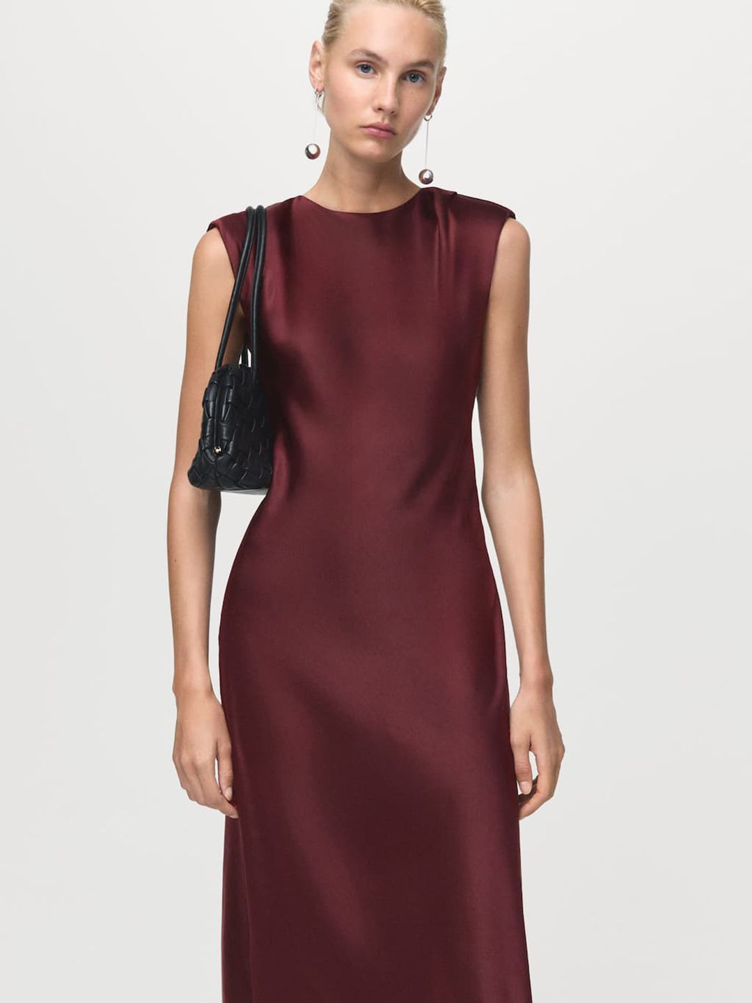 Satin A-Line Midi Dress