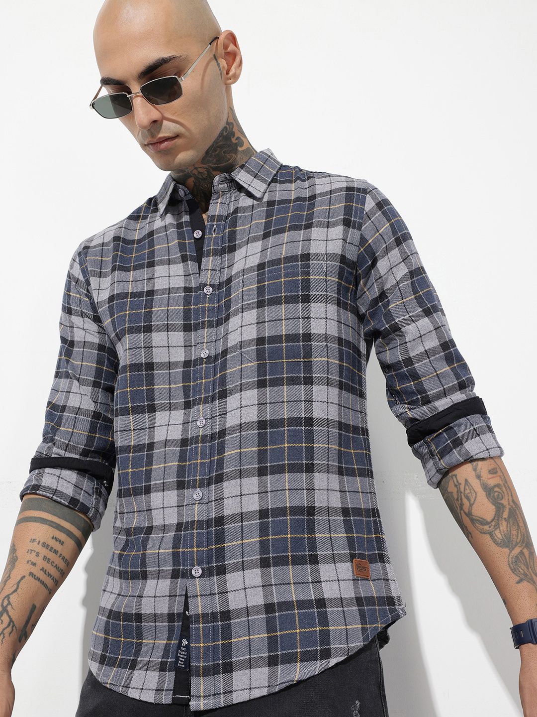 The Roadster Life Co. Pure Cotton Checked Casual Shirt