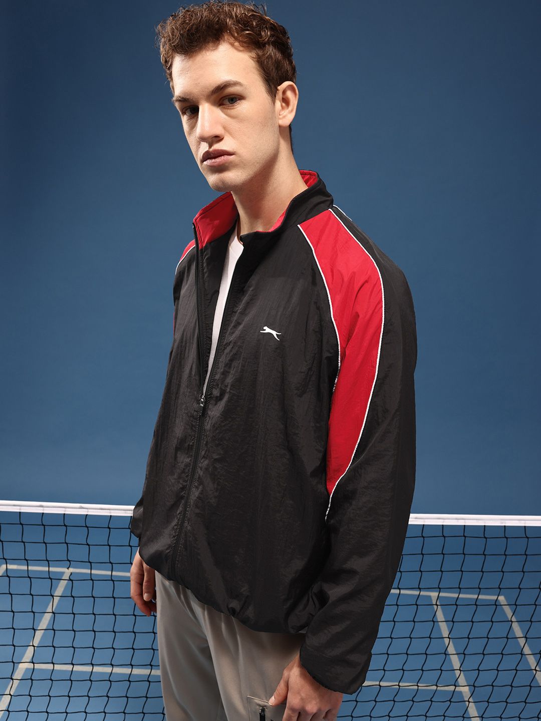 Slazenger Men Colourblocked Sporty Oversized Jacket