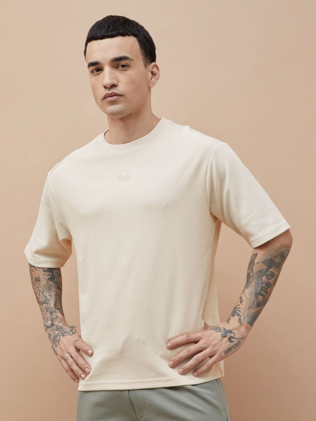 Kappa Self Design Round Neck T-shirt