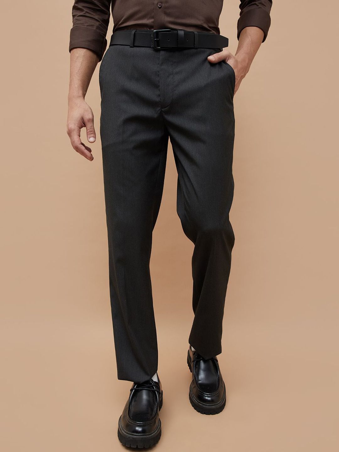 CODE by Lifestyle Men Regular Fit Mid-Rise Formal Trouser
