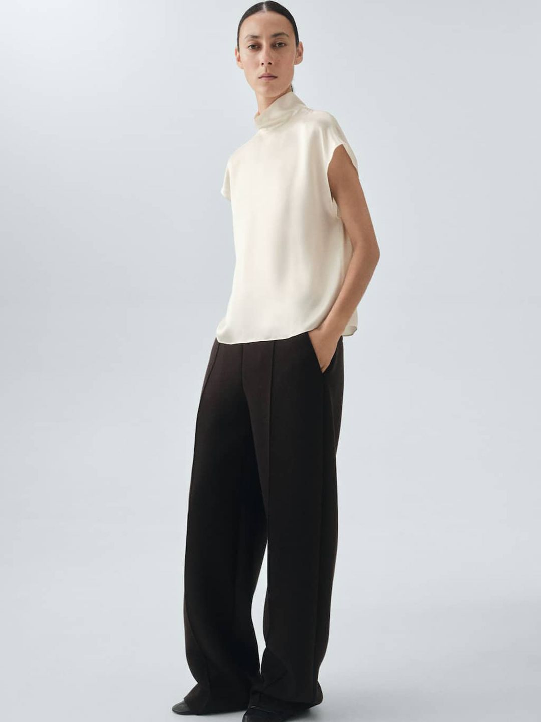 Extended Sleeves Pure Silk Top