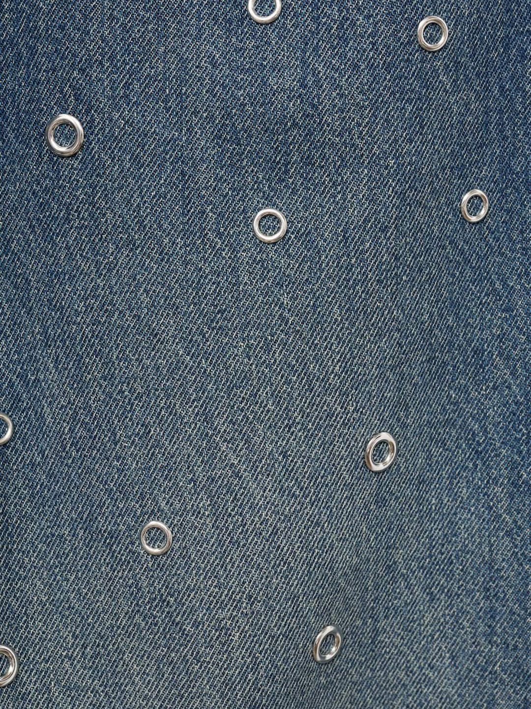 Loose Barrel Fit Mid-Rise Light Fade Embellished Jeans