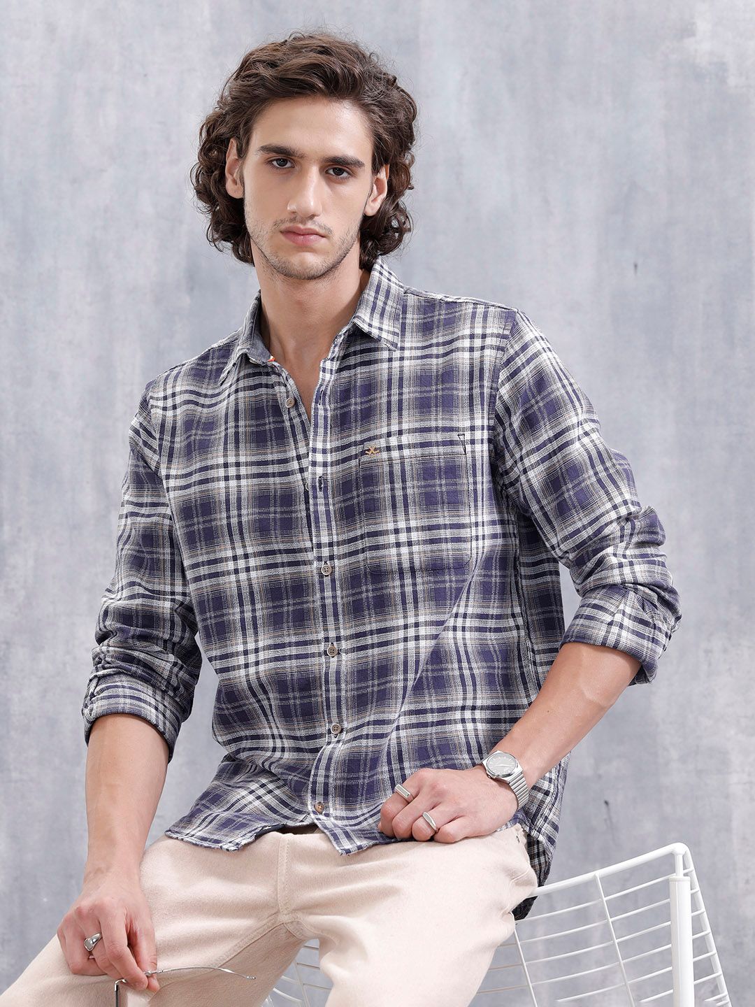 WROGN Men Checked Casual Shirt