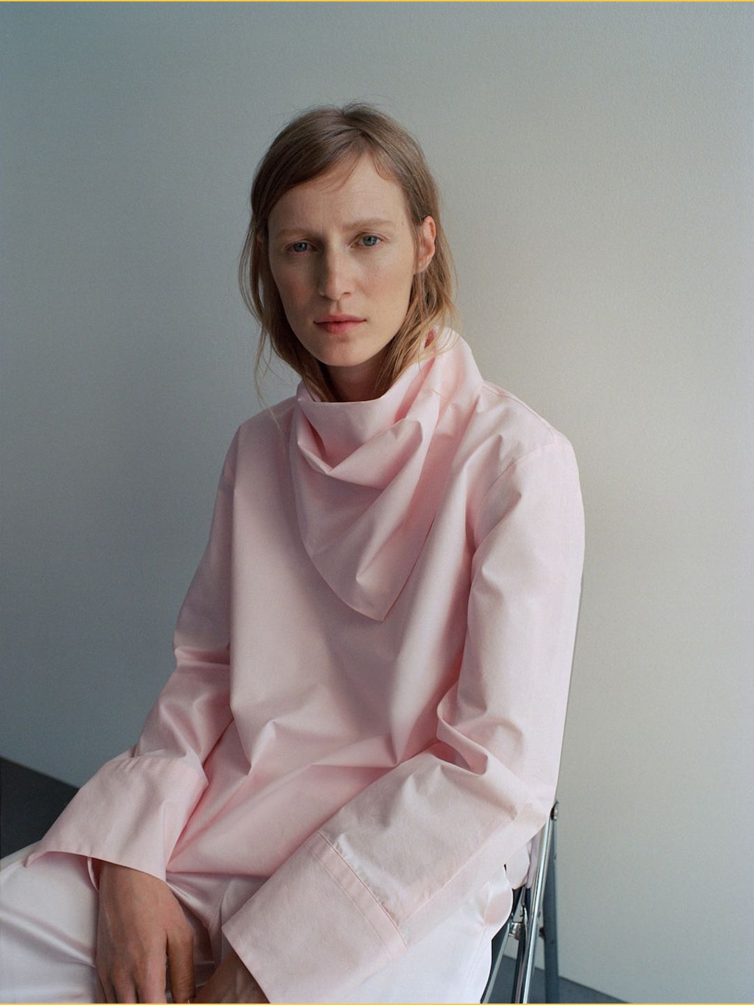 Scarf Neckline Pure Cotton Top